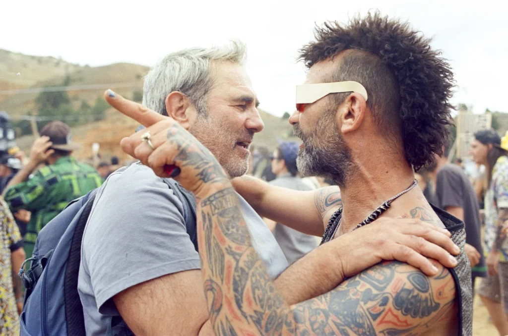 Still from the movie SIRĀT. Sergi Lopez, and Richard 'Bigui' Bellamy